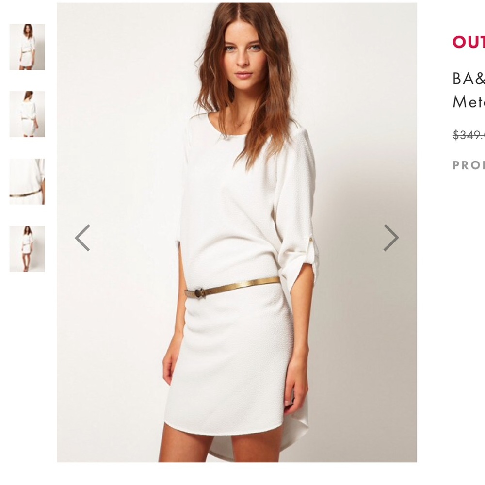 BA&SH Dress With Metallic Leather Belt